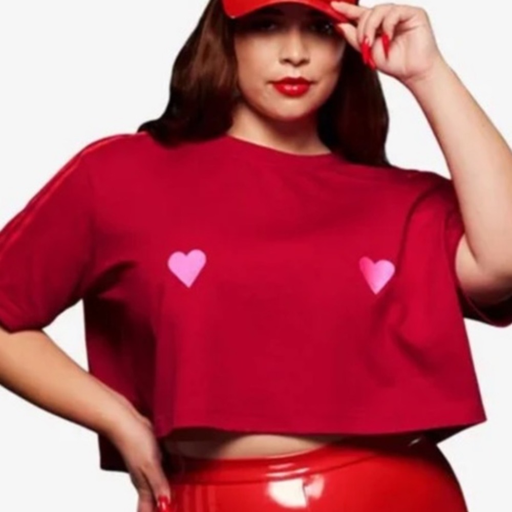Ivy Park, Adidas Valentine’s Day crop top hearts XS